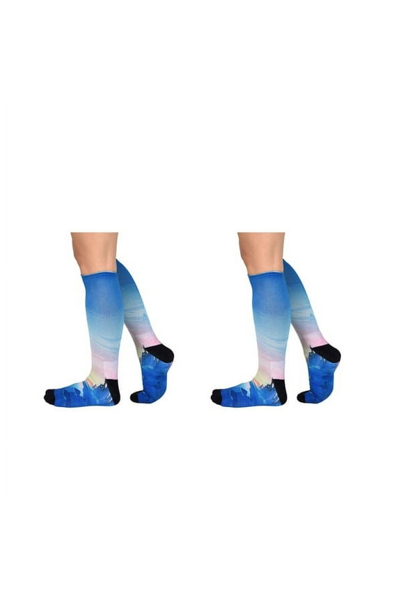 Sunset Stream Pattern CoolMax Socks, Nature Collection for Men & Women Eco-Friendly Knee High Socks