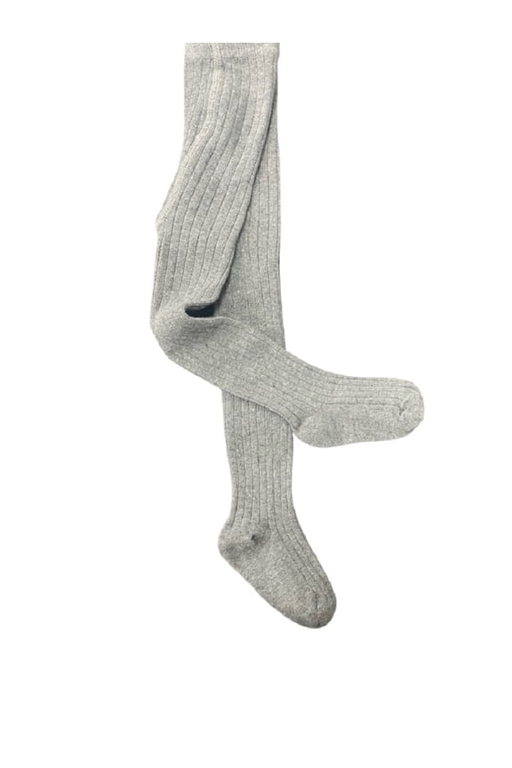 Cotton Ribbed School Uniform Tights for Girls 8-10 Years’ L, Gray, 2-Pack