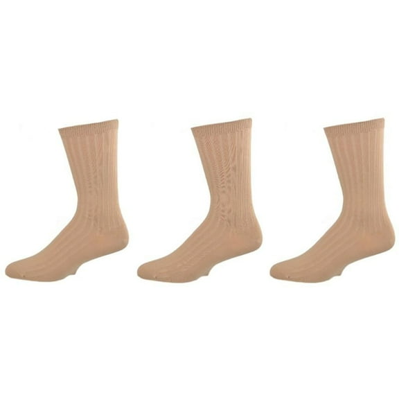 Sierra Socks Unisex Ribbed Crew Socks, 3-Pack, Classic Dress School Uniform Fit