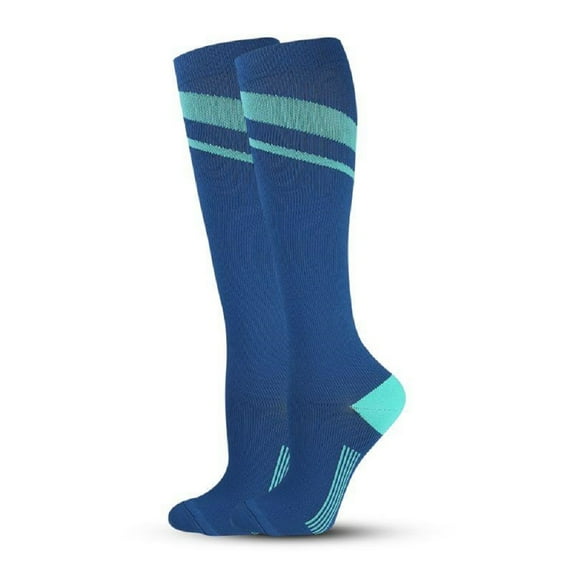 Sierra Socks Unisex Graduated Colorful Patterned Compression Knee High Socks for Men and Women (Blue)