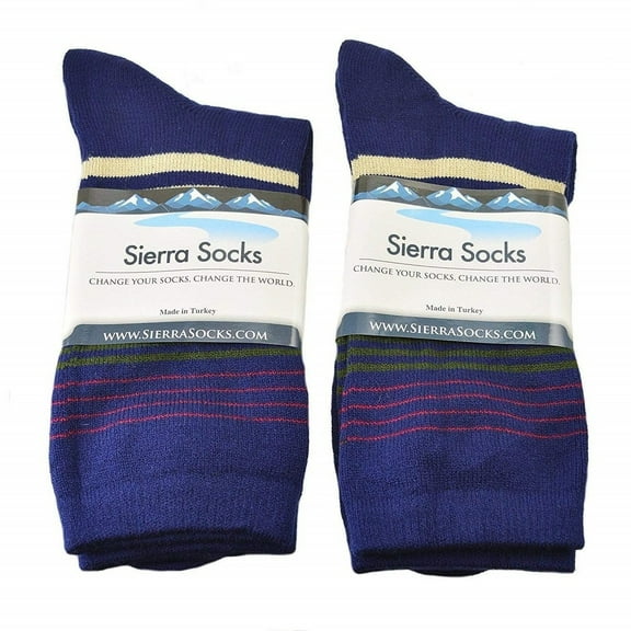 Sierra Socks Unisex Hi-Bulk Outdoor Acrylic Crew Winter Thermal Socks (Shoe Size: 9-12, Navy)