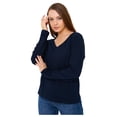 thumbnail image 1 of Wear Sierra Women’s Long Sleeve V-Neck T-Shirt, Soft Turkish Pima Cotton, Size L, 1 of 9