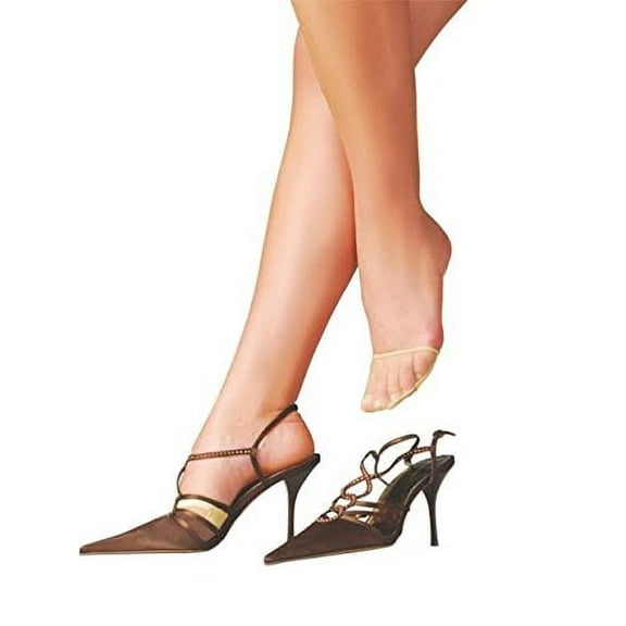 Sierra Socks Women's 4-Pack Sheer Closed Covers with Cushion & Non-Skid Sole, Tan, One Size