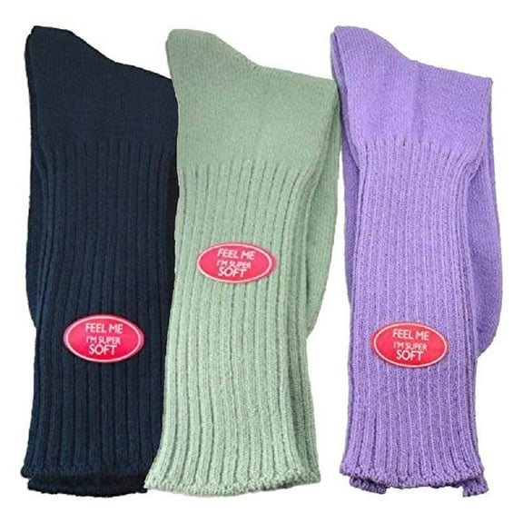 Sierra Socks Women’s Acrylic Ribbed Crew Socks, School Uniform Style, 3 Pair Pack, Classic