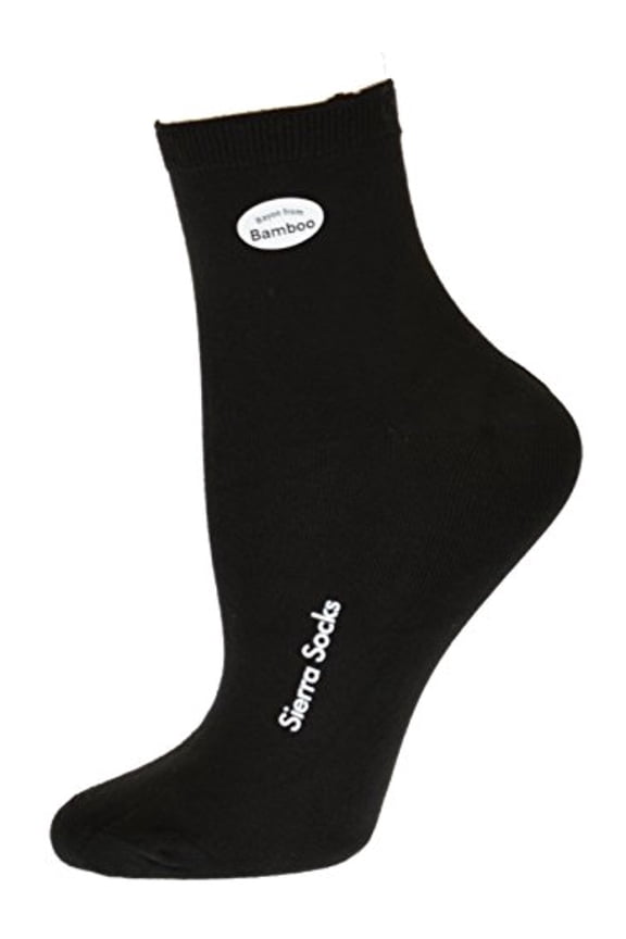 Women's Bamboo Low Cut Shorties 1-Pair OR 3-Pair Pack Socks 2104 (Large, Black)