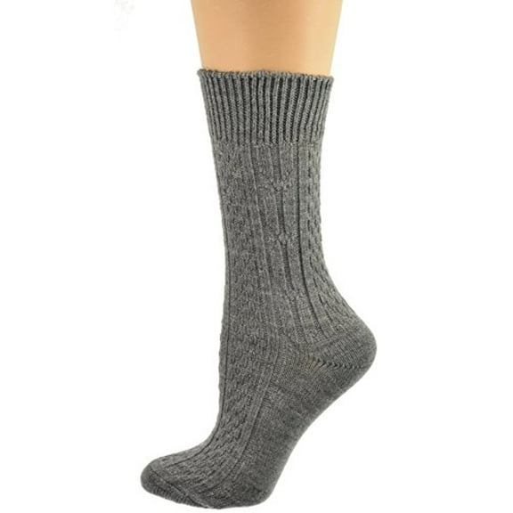 Sierra Socks Classic Cable Knit Acrylic Knee High Socks,Pack of 2,for Female, Heather Gray,for Women
