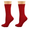 thumbnail image 1 of Sierra Socks Classic Cable Knit Acrylic Crew Socks, Lipstick Red, for Female, Pack of 2, for Women, 1 of 9