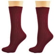 thumbnail image 1 of Sierra Socks Classic Cable Knit Acrylic Knee High Socks,Pack of 2,for Female, Dark Maroon, for Women, 1 of 9