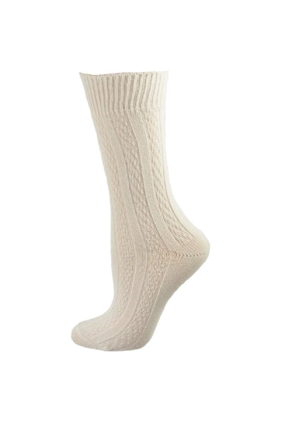 Women’s Cotton Cable Crew Socks, Soft Mid-Calf, Size 4-10, 2 Pack