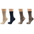 thumbnail image 1 of Sierra Socks Women's Cotton Crew Pin Dot and Striped Casual Dress 4 Pairs Socks (Assorted - Pin Dot/Striped), 1 of 6