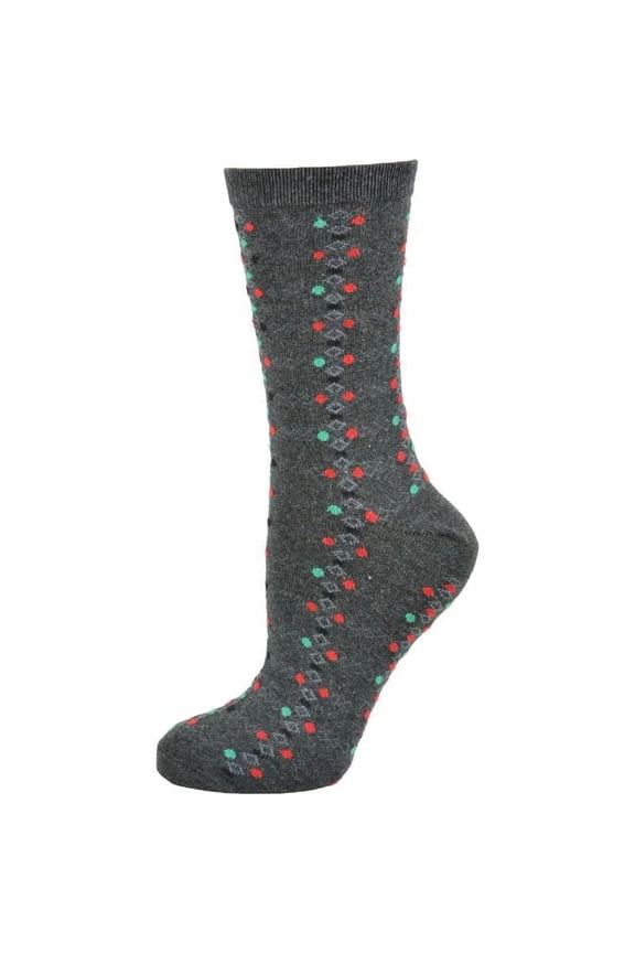 Women's Cotton Geometric Pattern Crew Sock W221SM