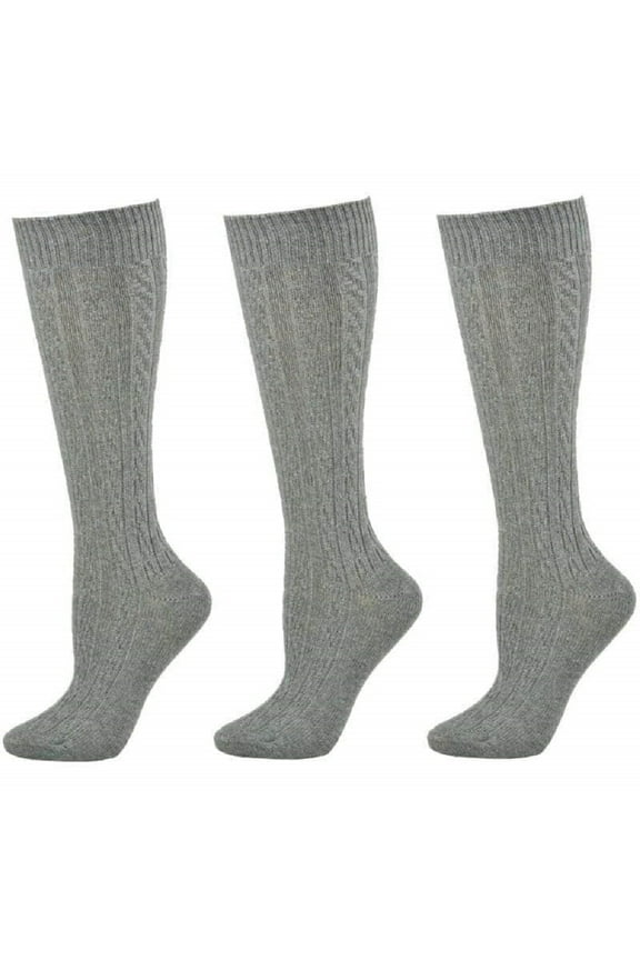 Girls Cotton Knee High School Uniform Socks 3-Pack, Durable Ribbed Knit, Soft Fit