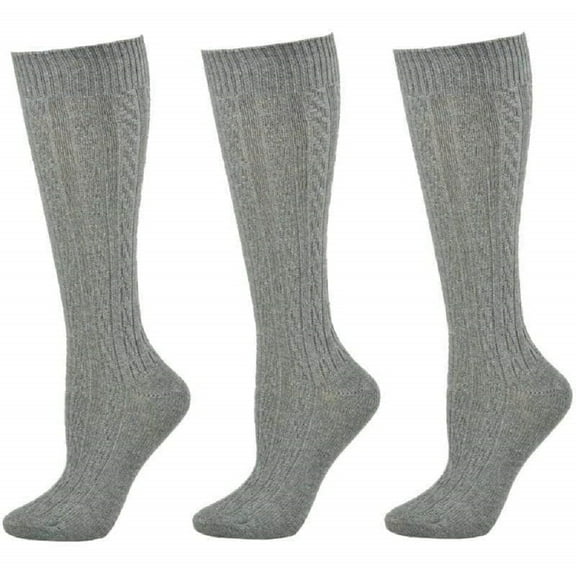 Sierra Socks Girls Cotton Knee High School Uniform Socks 3-Pack, Durable Ribbed Knit, Soft Fit