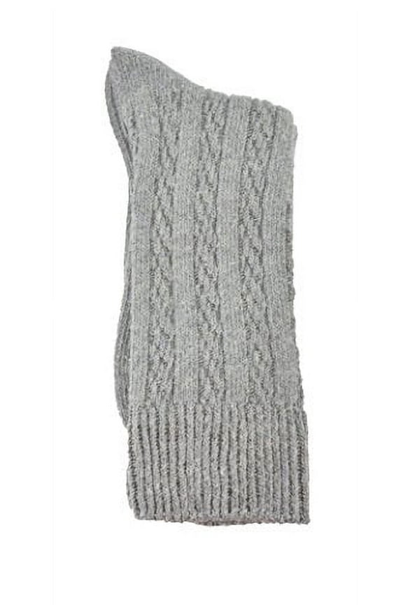Women’s Cotton Crew Socks, Soft Cable Knit, Mid-Calf, Non-Binding Comfort