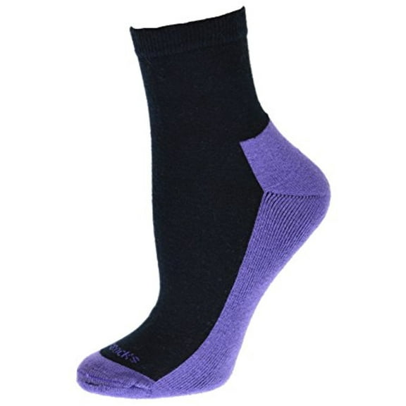 Sierra Socks Women's Cushioned Athletic Cotton Quarter Socks (Navy, 1 Pair)