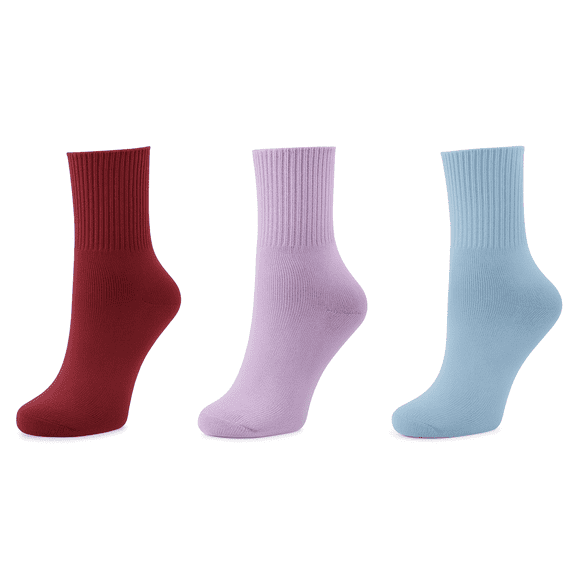 Sierra Socks Women’s Diabetic Crew Socks, Bamboo Soft, Non-Binding Comfort Fit, 3 Pack