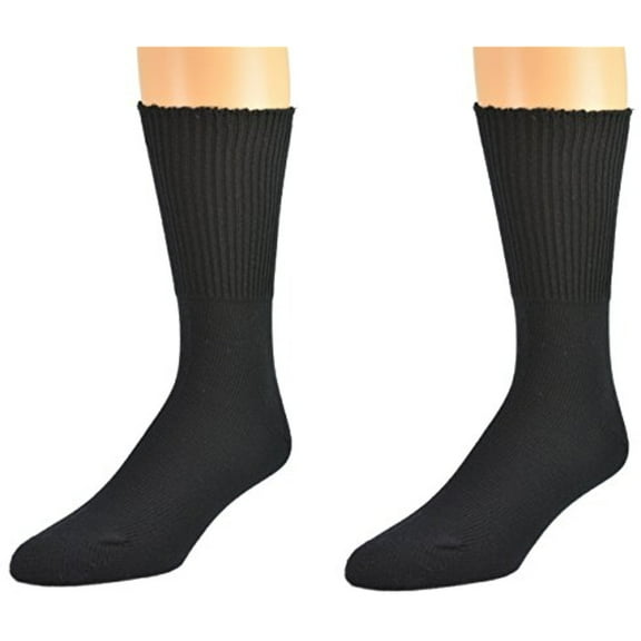 Sierra Socks Women's Health Socks, Wide Calf Cotton Crew Socks, Non-Binding Cotton Crew Socks, 2 Pair Pack