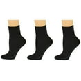 thumbnail image 1 of Sierra Socks Women's Organic Cotton Extra Smooth Toe Seaming 3 Pair Pack (Fits Shoe Size 4-10, Socks Size 9-11, Black (3 Pair Pack)), 1 of 9