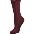 thumbnail image 1 of Sierra Socks Women’s Combed Cotton Cable Knit Crew Socks, Soft Warm Mid-Calf, 2 Pairs, 1 of 6