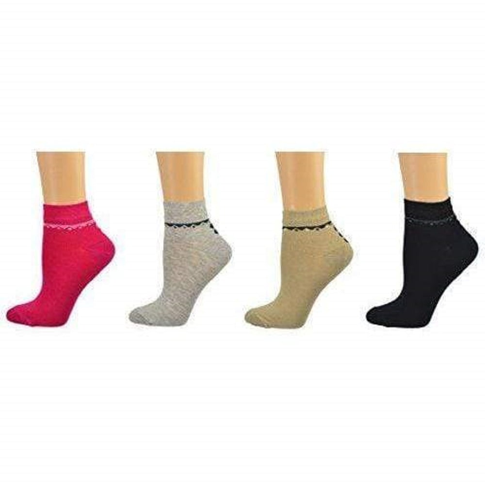 Sierra Socks Women's Socks Low Cut 4 Pair Pack Multi Color Black Short Socks