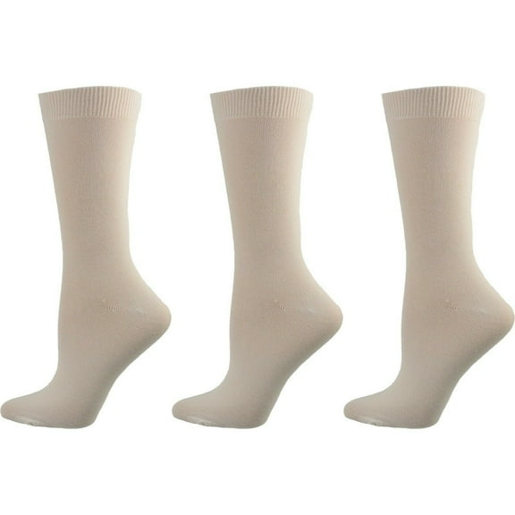 Sierra Socks Bamboo Uniform Crew Socks for Women, Soft, Breathable, 3-Pack Comfort Fit