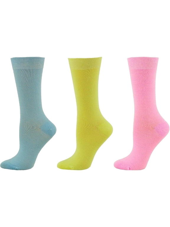 Women’s Bamboo Crew Socks, Uniform Style, Soft, Breathable, 3-Pair Pack