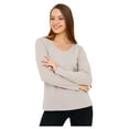 thumbnail image 1 of Wear Sierra Women’s Long Sleeve V-Neck T-Shirt, Stone Soft Pima Cotton, Small, 1 of 9
