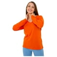 thumbnail image 1 of Wear Sierra Women’s Long Sleeve V-Neck T-Shirt, Orange Soft Pima Cotton, Small, 1 of 9