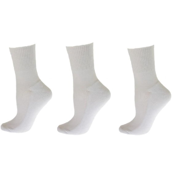 Sierra Socks Women's Wide Calf Cotton Ankle Socks, Seamless Toe, White, 3 Pair Pack