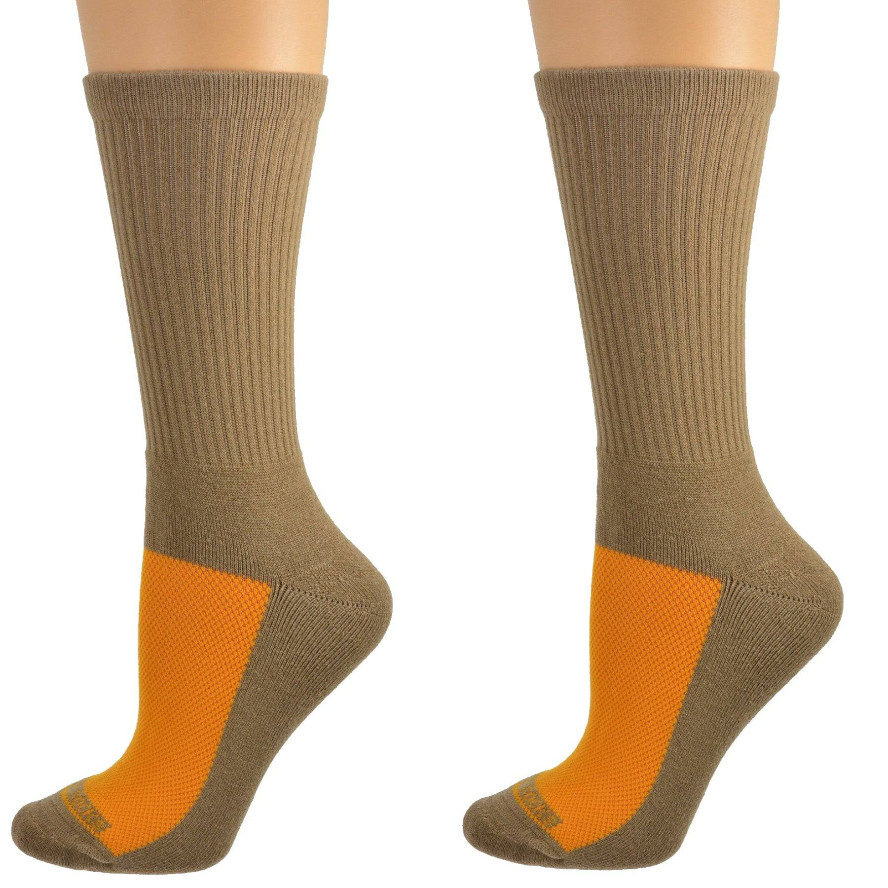 Sierra Socks Womens Cotton Athletic Crew Cushioned 2 Pair Pack Sport