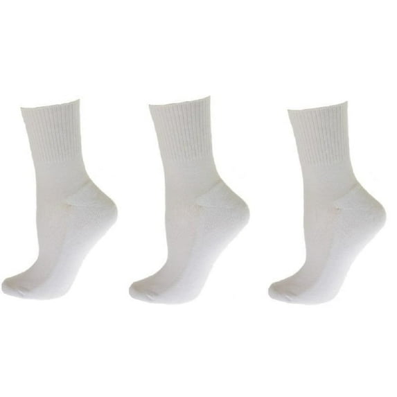 Sierra Socks Women's Wide Calf Cotton Ankle Socks, Seamless Toe, White, 3 Pair Pack