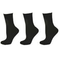 thumbnail image 1 of Sierra Socks Women's Wide Calf Cotton Ankle Socks, Seamless Toe, Black, 3 Pair Pack, 1 of 9