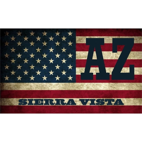 Sierra Vista AZ Arizona Cochise County Vintage US Flag Decal Bumper Sticker 3M Vinyl 3" x 5"