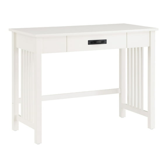 Sierra Writing Desk Engineered Wood in White Finish with Pull-Out Drawer