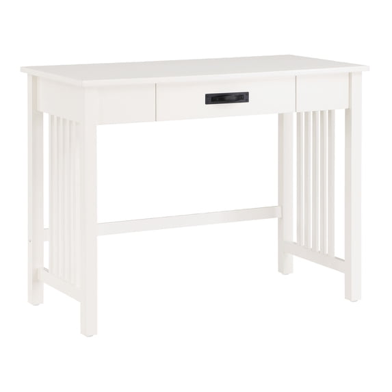 Sierra Writing Desk Engineered Wood in White Finish with Pull-Out Drawer