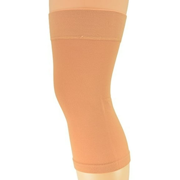 Sierra Socks Compression Knee Brace Sleeves Pair Pain Relief Runners Knee Beige Size #4 (15"-16") / 37–40 cm