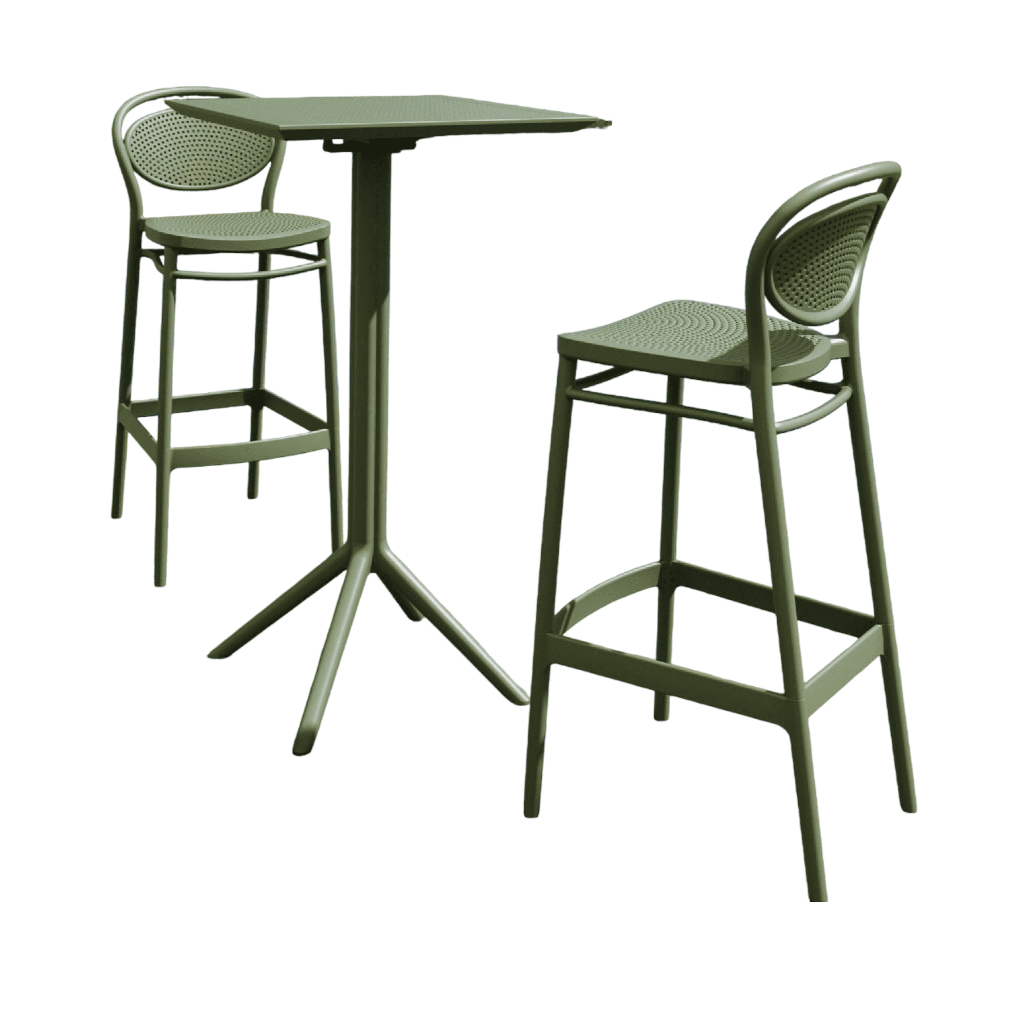 Siesta 24 in. Olive Green Square Folding Bar Table