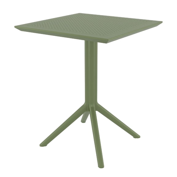 Luxury Commercial Living 24" Olive Green Square Folding Table