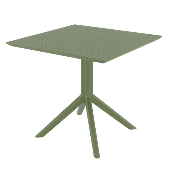 Luxury Commercial Living 31" Olive Green Square Dining Table