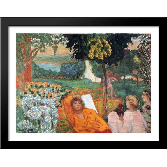Siesta 36x28 Large Black Wood Framed Print Art by Pierre Bonnard