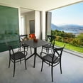 thumbnail image 1 of Compamia Cross XL Patio Dining Set with 4 Chairs Black, 1 of 4