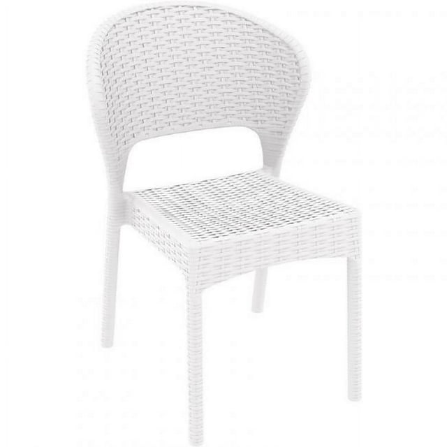Siesta Daytona Resin Wickerlook Set of 2 Dining Chair White ISP818-WH