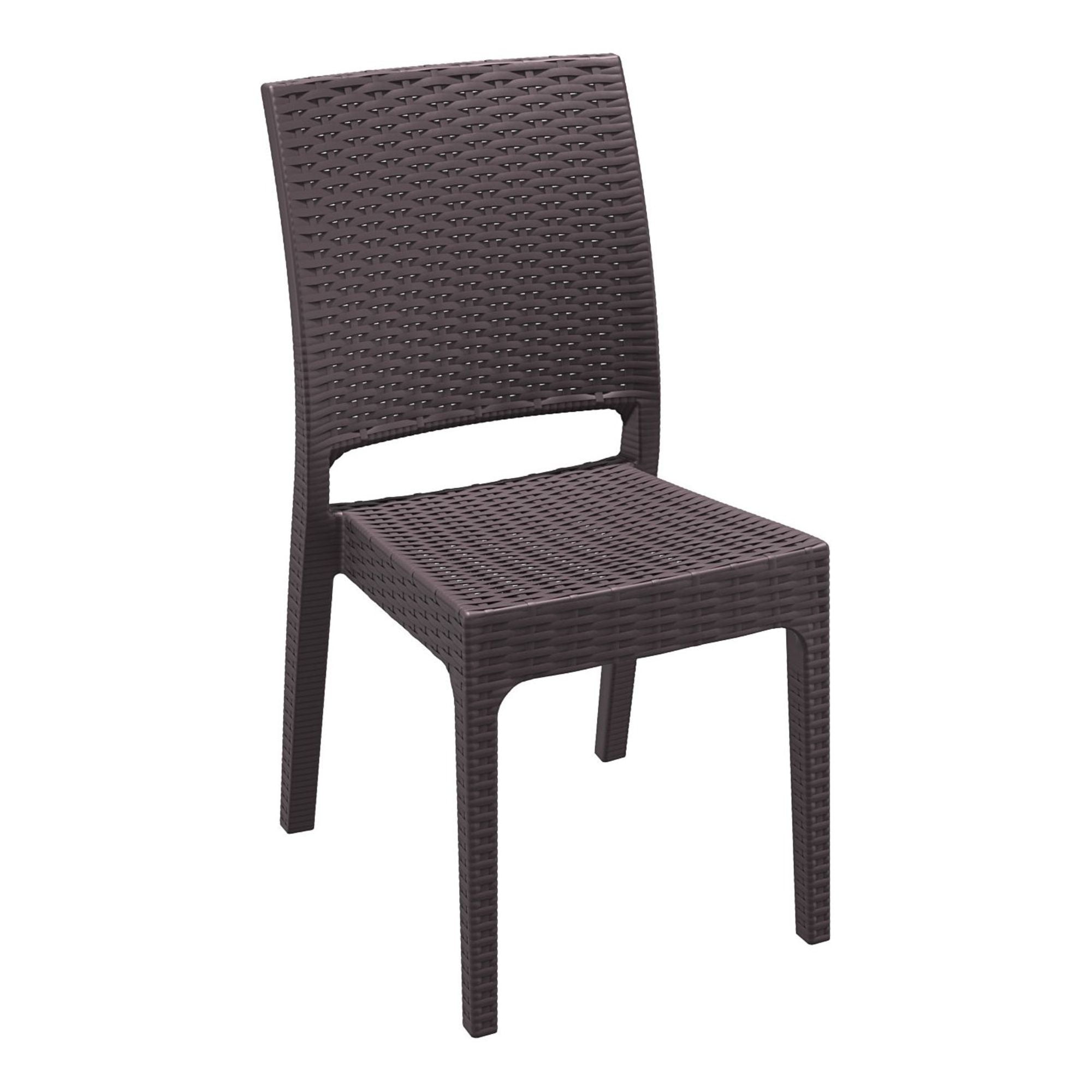 Florida Resin Wicker-Look Durable Dining Chair in Brown