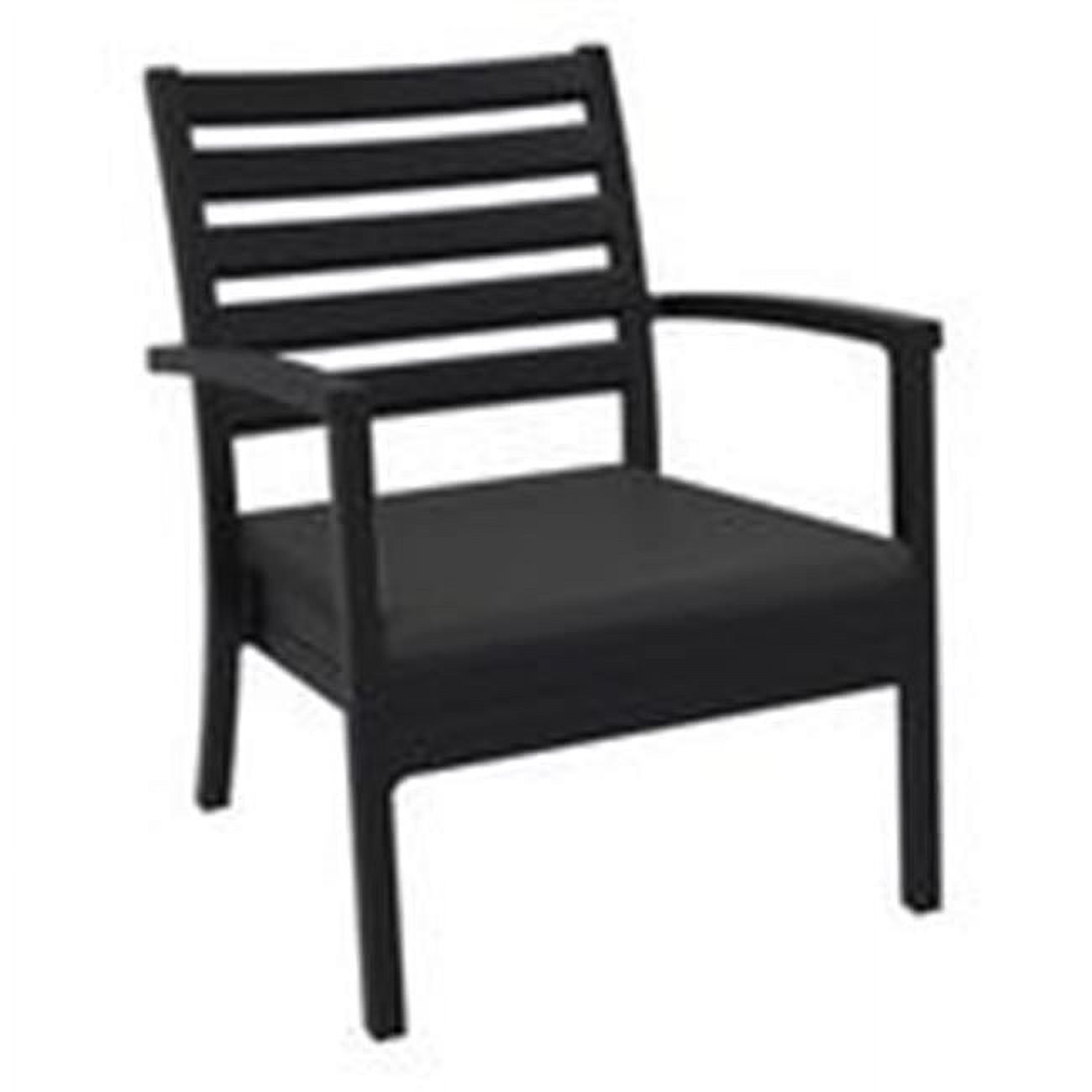 Siesta ISP004-BLA-CCH Artemis XL Outdoor Club Chair with Sunbrella Charcoal Cushion - Black -  set of 2 - image 1 of 4