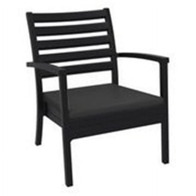 Siesta ISP004-BLA-CCH Artemis XL Outdoor Club Chair with Sunbrella Charcoal Cushion - Black -  set of 2