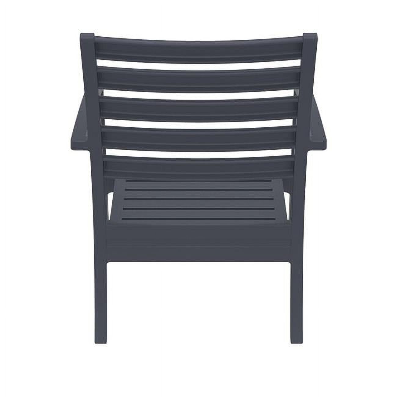 Siesta ISP004-DGR-CNA Artemis XL Outdoor Club Chair with Sunbrella Natural Cushion - Dark Gray -  set of 2 - image 1 of 8