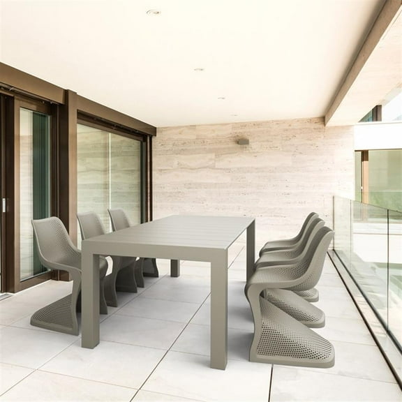 Compamia Bloom 7 Piece Extendable Patio Dining Set in Taupe