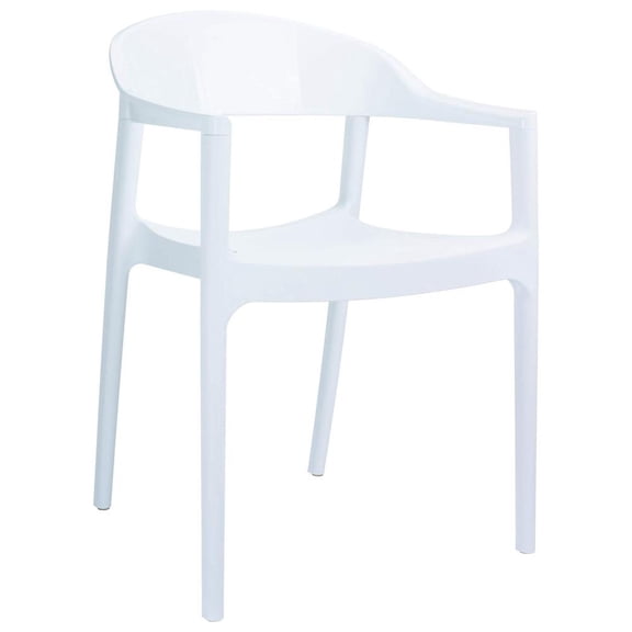 Compamia Carmen Modern Dining Chair White Seat Glossy White Back, Set of 2