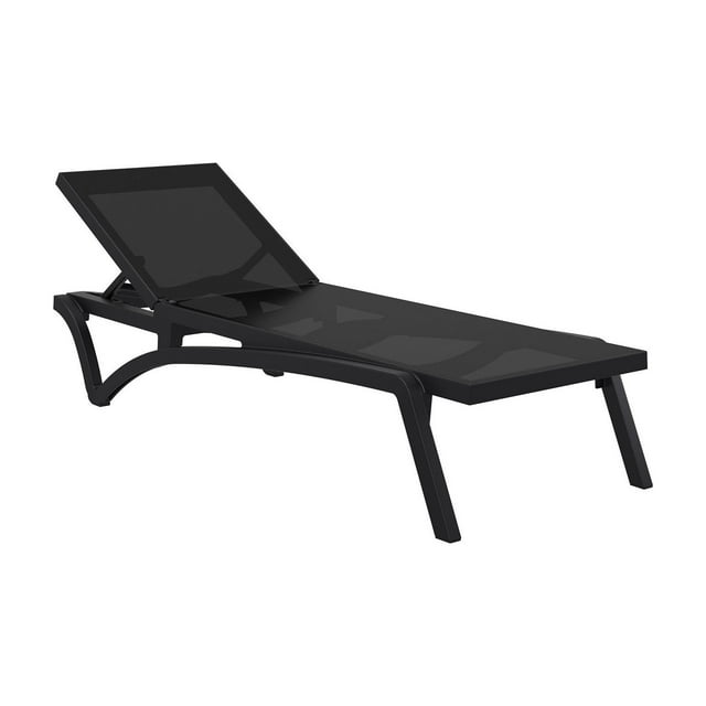 Compamia Pacific Chaise Lounge with Black Sling in Black