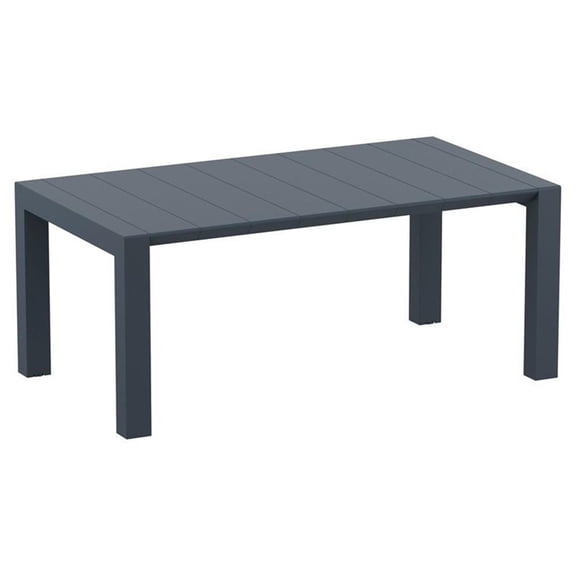 Compamia Vegas 86" Extendable Patio Dining Table in Charcoal Gray